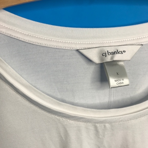 CJ Banks White Jersey Classic Tee Shirt NWT - Picture 3 of 7